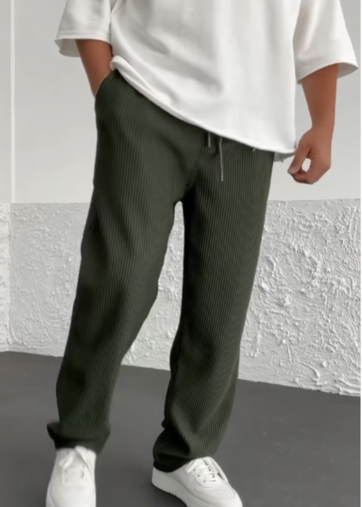 Wigand - リブ編みのスパンデックス素材のコンフォートパンツ Saito Kyoto