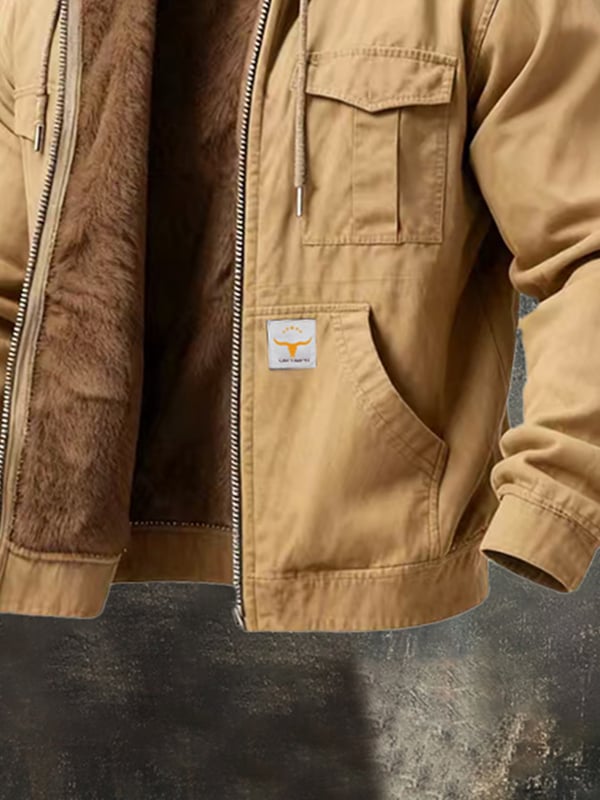 Riccardo - レトロ風アウトドアフーディージャケット ポケット付き Saito Kyoto