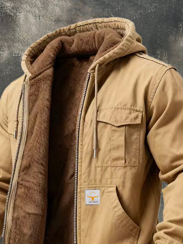 Riccardo - レトロ風アウトドアフーディージャケット ポケット付き Saito Kyoto