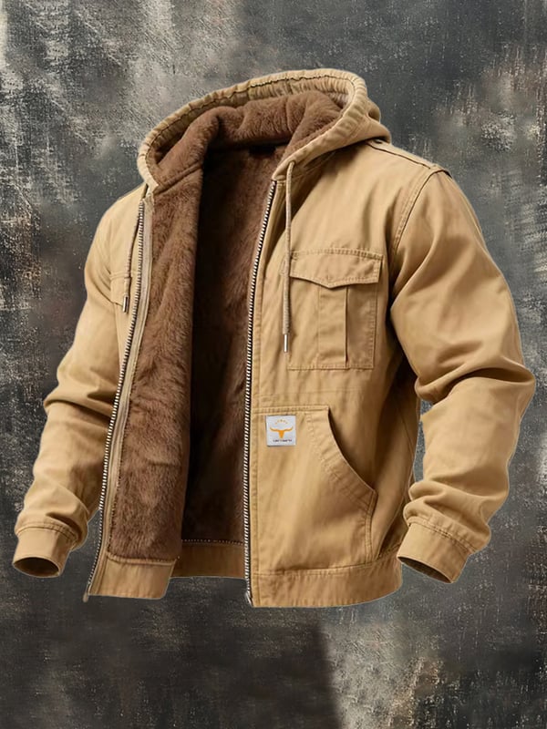 Riccardo - レトロ風アウトドアフーディージャケット ポケット付き Saito Kyoto